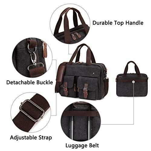 RAVUO Messenger Bag for Men, Water Resistant 15.6 17.3 Inch Laptop Briefcase Bag Casual Mens Satchel for Business