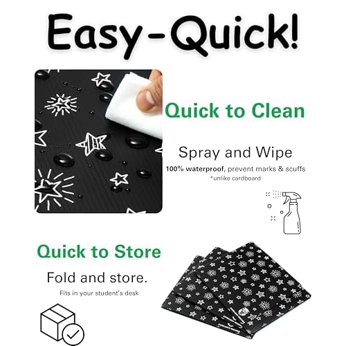 25 Plastic Privacy Folders for Students ? Durable ? Black Desk Dividers for Students, Easy-Store Privacy Shields for Student Desks, Testing for Classroom, Test Dividers