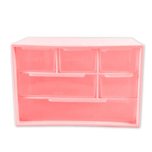 Mini Desk Drawer Organizer with 6 Clear Drawers – Small Plastic Storage Box for Office, Classroom, Crafts, and Home Desktop Organization (7" x 3.9" x 4.7")