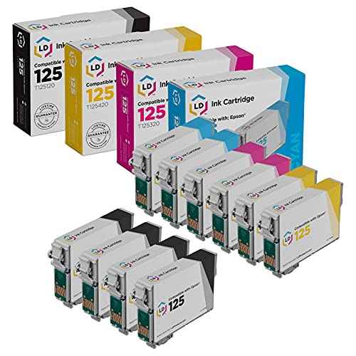 LD Remanufactured Ink Cartridge Replacements for Epson 125 (4 Black, 2 Cyan, 2 Magenta, 2 Yellow, 10-Pack) Compatible w Printers NX125 NX127 NX130 NX230 NX420 NX125 NX127 NX130 NX230 NX420 320 323 325