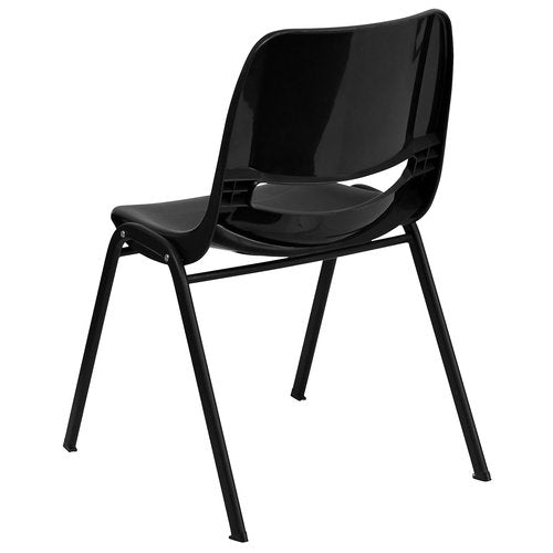 Flash Furniture HERCULES Series 440 lb. Capacity Kid's Black Ergonomic Shell Stack Chair with Black Frame and 12" Seat Height (17"D x 13.88"W x 22"H), Set of 1