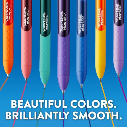 Paper Mate InkJoy Gel Pen Set 10 Assorted Colors Medium Point 0.7mm No-Smear Fast-Drying