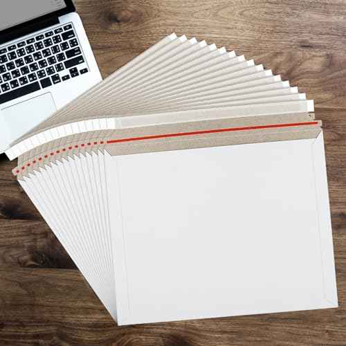 100 Pack Cardboard Mailers 11 x 14 Inch, Rigid Mailers Self Seal Photo Document Mailer, White Cardboard Shipping Envelopes for Photos, Papers, Files, CD