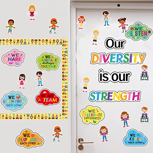 Diversity Bulletin Board Decoration Set with Welcome Sign - Our Diversity is Our Strength