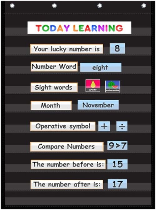 Skiennix 10-Pocket Chart Set - Versatile Calendar & Organization Solution for Home or Classroom