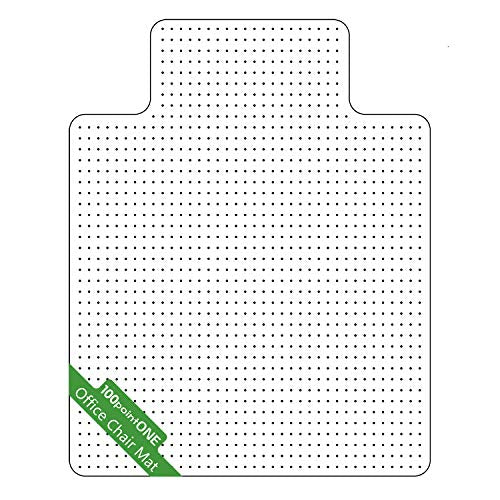 Office Chair Mat for Carpet - Clear Thick Desk Chair Mat for Carpet Plastic Floor Mats for Rolling Work and Gaming Chairs with Studs for Low Pile, Flat and No Carpeted Floors