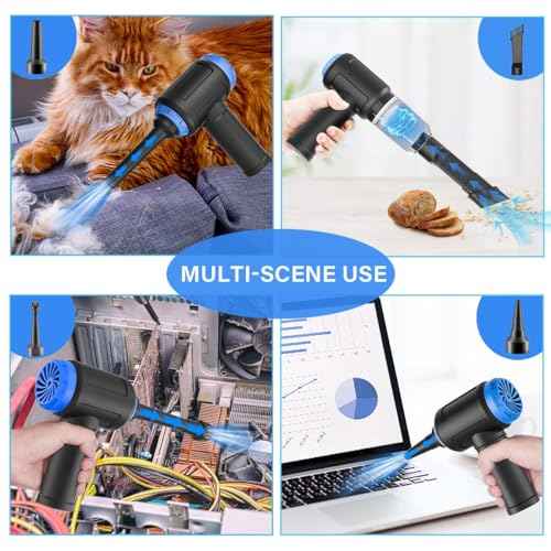 Air Duster - Computer Vacuum Cleaner - for Keyboard Cleaning - Cordless Canned Air - 110000RPM Powerful PC Cleaner(VC08)