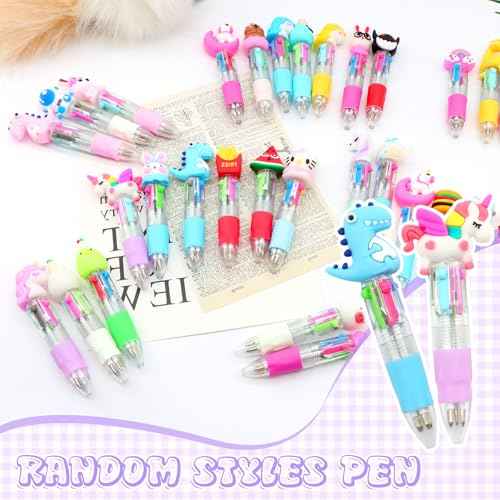 32Pcs Fun Pens for Kids Multicolor Pen in One 4-in-1, Cute Pens Bulk Kawaii Cool Ballpoint Pens for Kids Birthdays Gifts and Students Prizes