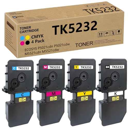 TK5232 TK-5232 Toner Cartridge Compatible for Kyocera TK-5232K TK-5232C TK-5232M TK-5232Y for 1T02R90US0 1T02R9CUS0 1T02R9BUS0 1T02R9AUS0 for ECOSYS P5021cdn P5021cdw M5521cdn M5521cdw
