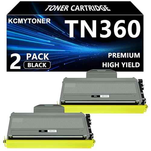 2 Packs Compatible for Brother TN360 TN330 High Yield Mono Laser Toner Cartridge Black for HL-2140 HL-2170W DCP-7030 DCP-7040 MFC-7340 MFC-7345N MFC-7440N MFC-7840W Series Printers