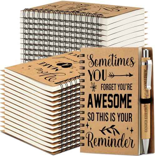 Tenceur 36 Sets Employee Appreciation Gifts Bulk Inspirational Spiral Notebooks with Motivational Pens Small Notepads for Coworkers Office Staff Team Volunteer Teacher Thank You Gifts, 3.94 x 5.51''