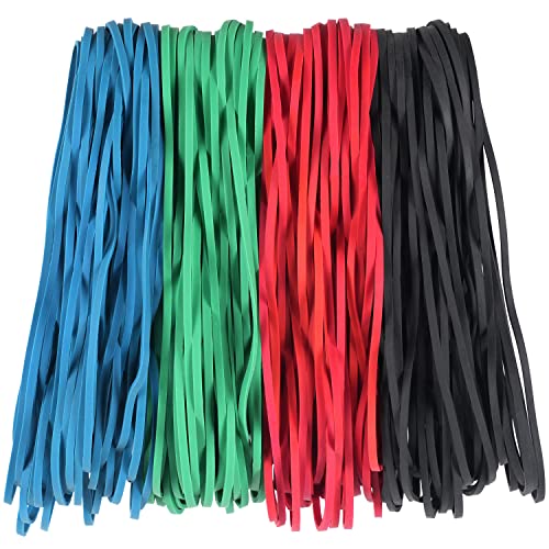 AIWOQI 120pcs Large Rubber Bands 0.31in x 0.15in Assorted Colors 7in Flat Length