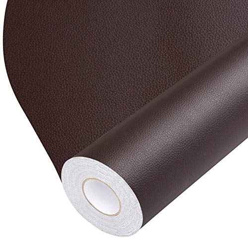 Leather Repair Tape Self-Adhesive Leather Repair Patch for Couch Furniture Sofas Car Seats Advanced PU Vinyl Leather Repair Kit (Dark Brown, 3.9X79 inch)