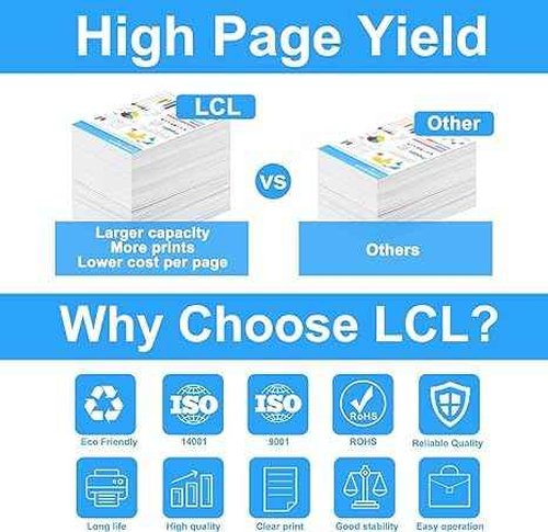 LCL Phaser 6600 WorkCentre 6605 Toner Cartridge 106R02228 106R02225 106R02226 106R02227 High Yield Toner Replacement for Xerox Phaser 6600N 6600DN WorkCentre 6605N 6605DN Printer (KCMY)