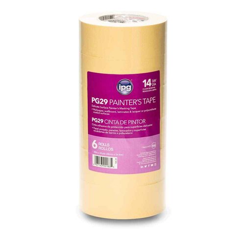IPG PG29 Delicate Surface Masking Tape, 1.88" x 60 yd, (6-Pack)