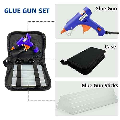Hot Glue Gun Kit, Mini Hot Melt Glue Gun for Crafts with 30 Glue Sticks and Carry Case, Hot Mini Glue Guns for Craft, School DIY Arts, and Home Repair, SY01