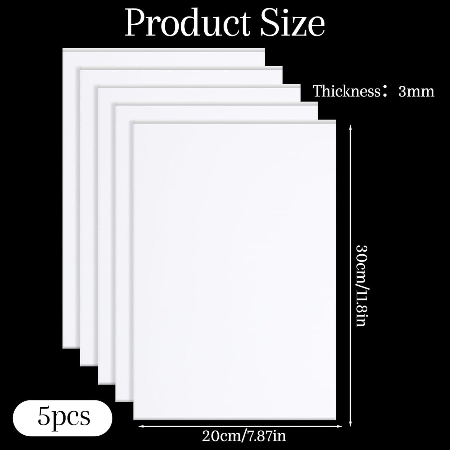 5 PCS White Foam Boards - 11 Inch Double-Sided Core Sheets for Art Crafts & Presentations