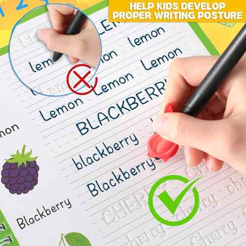 8 Pieces Magic Grooved Writing Practice Books Disappearing Ink Pens Reusable Groove Workbooks Tracing Handwriting Practice Without Tears for Kids Kindergarten Preschool Supplies,10.2 x 7.3inch
