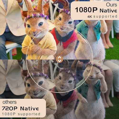 Native 1080P Projector with WiFi and Bluetooth, Full HD Movie Projector for Outdoor Use, 4K Supported Portable Mini Proyector, Compatible with iOS Android Phone, HDMI, USB, TV Stick for Home, Bedroom