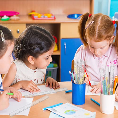 Zonon 500 Pieces 12 Inch Ruler Bulk Clear Plastic Flexible Straight Metric Rulers with Centimeters and Inches Drafting Measuring Tool for Classroom School Students Education