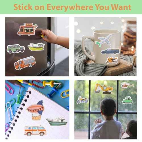 Jelly Sticker Books for Toddlers 2-4 Years, Reusable Sticker Book for Kids 1-3, Toddler Travel Essentials Vehicles Stickers for Kids Toddler Plane Activities (Vehicles)