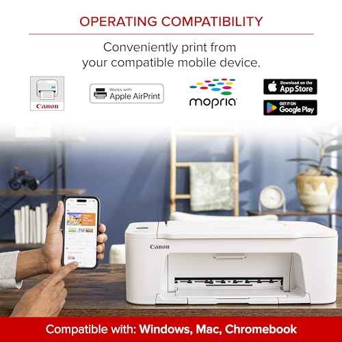 Canon PIXMA TS3720 Wireless All-in-One Printer for Basic Home Printing, White