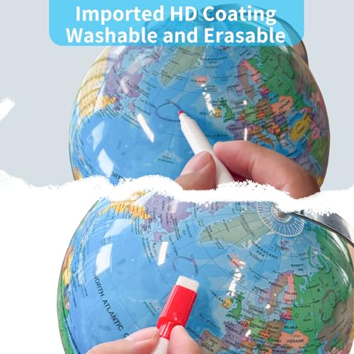 8-Inch Illuminated Globe for Kids with Metal Base | Educational & Night Light