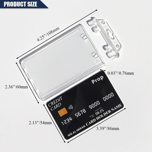 DiDiSTAR ID Badge Holder | 3-Pack Vertical Clear Heavy-Duty Protector for Office & Student IDs