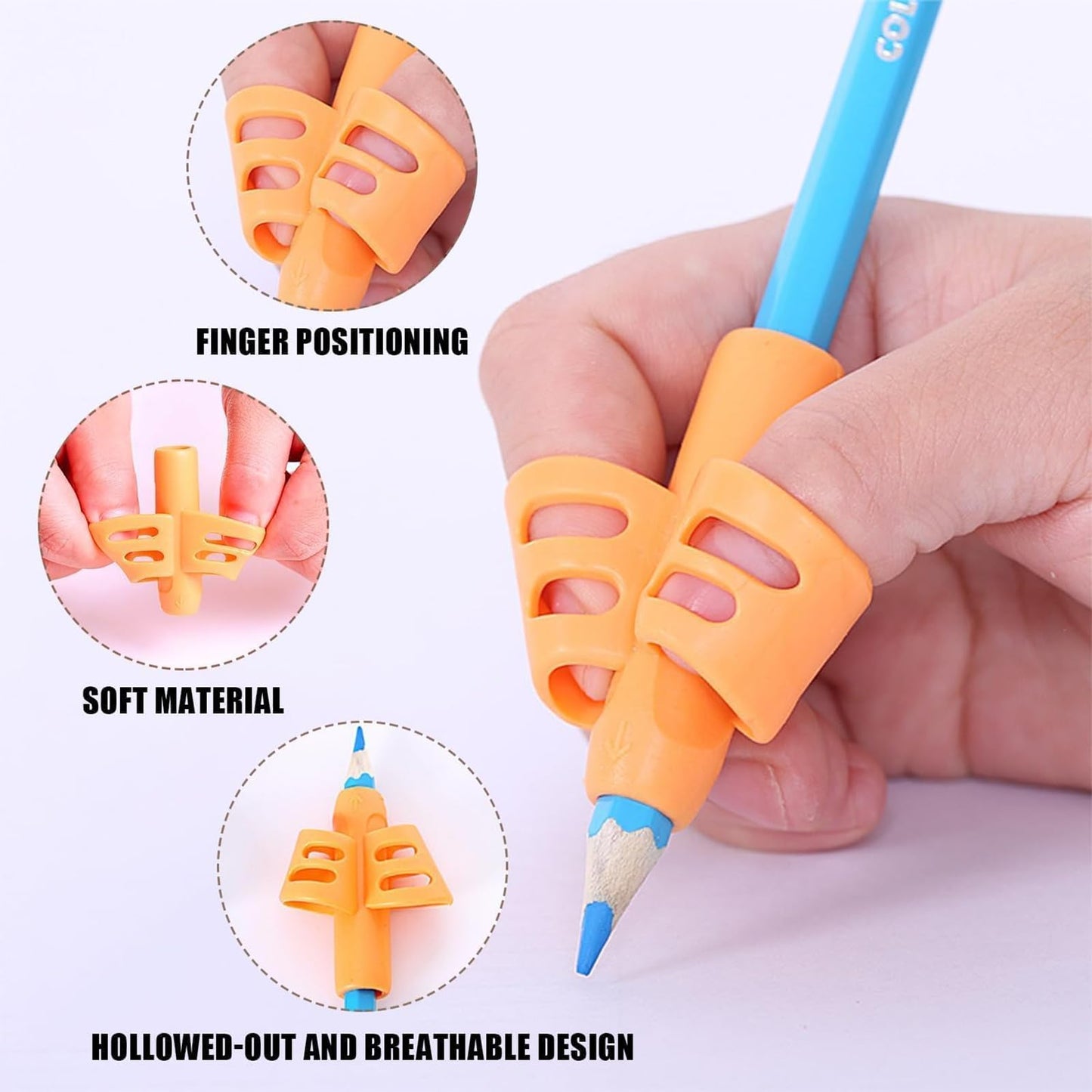 ALLFELIXA 12 PCS Pen Grip, Grips for Pencils, Pencil Holder for Kids Handwriting