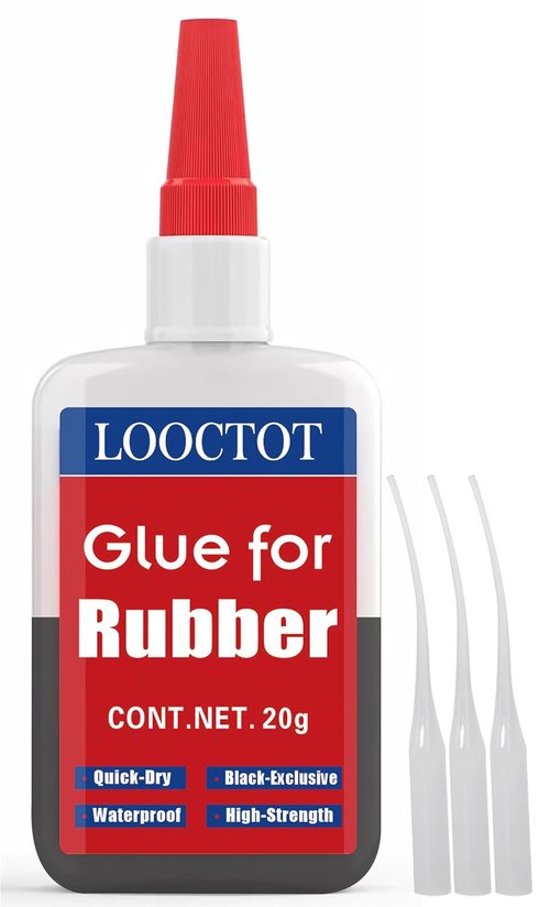 LOOCTOT Black Rubber Glue - Super Instant Adhesive for Rubber & Materials | 20g Tube