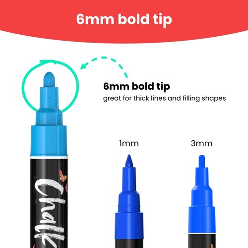 60 Vintage, Neon, Classic & Metallic Chalk Markers Bundle