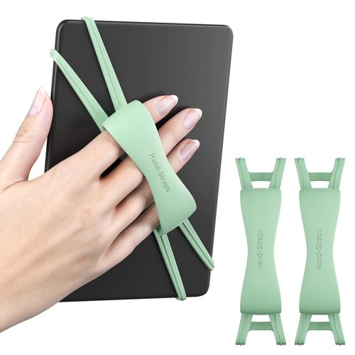 2 Pack Comfortable Hand Strap for Kindle and Tablets, Kindle Accessories for Reading in Bed, Secure and Lightweight Grip Holder for 4.7-8" Tablet/Paperwhite/Kobo/Oasis/E-Book/Phone (Matcha)