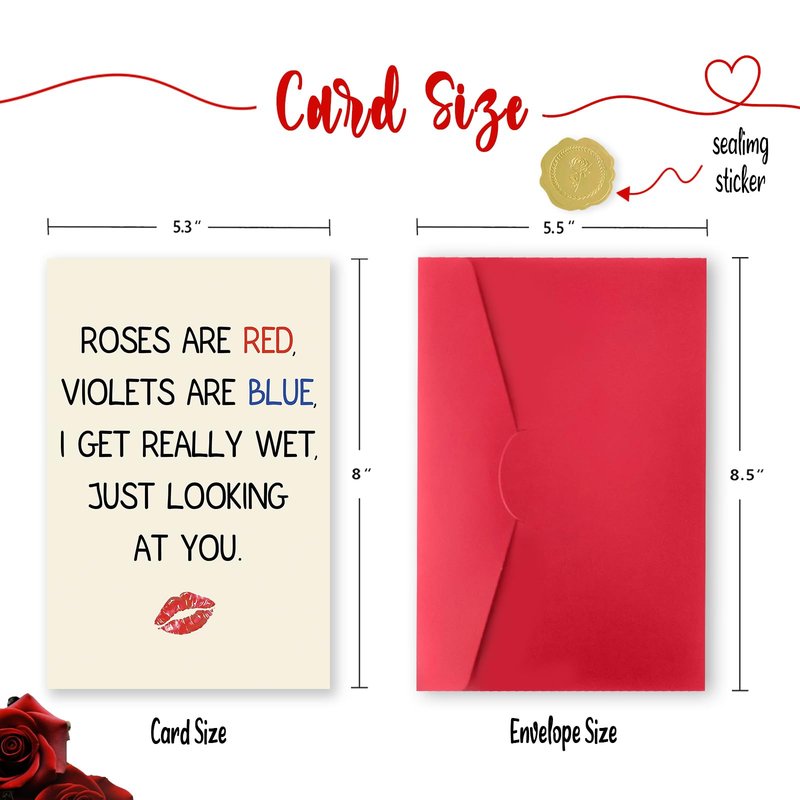 Gerdiny Anniversary Card, Valentines Gifts for Him, Funny Valentines Day Card for Husband, Naughty Valentine's Day Card Gifts for Boyfriend, Sexy Anniversary Card Gifts for Men, Happy Birthday Decorations