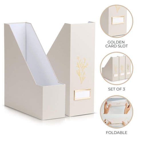 ZICOTO Aesthetic Thick Spiral Notebook Journal and Magazine Holder Set Of 3 Bundle - Perfect For Writing And Staying Organized at Work or School
