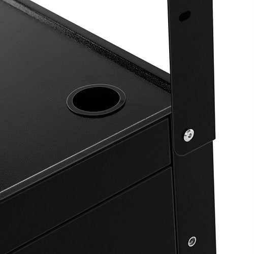 TTeralmon Adjustable Steel AV Cart with Locking Cabinet & Wheels Mobile Computer Cart with Storage Projector Cart