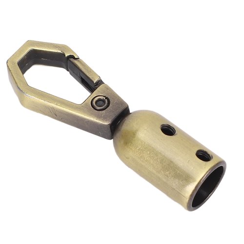 10 Sets Rope End Snap Fittings, Zinc Alloy 8mm Hole Hanging Bell Snap Hooks with Screws for Decoration, Crafting, Leather Crafts, and More (Antique Bronze)