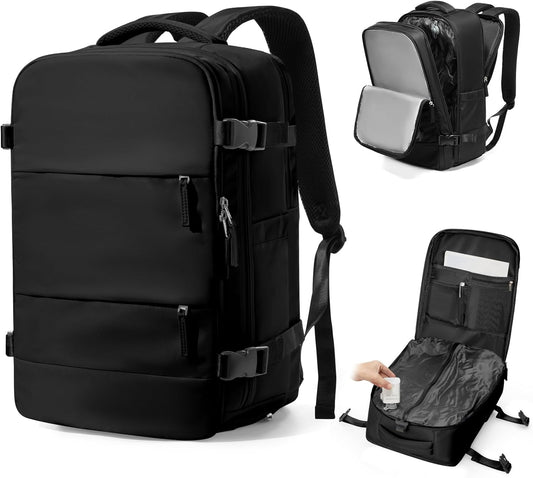 Skiennix Vacuum Backpack - Large Travel Backpack with Pump | Flight Approved, Waterproof, Black 18x14x8