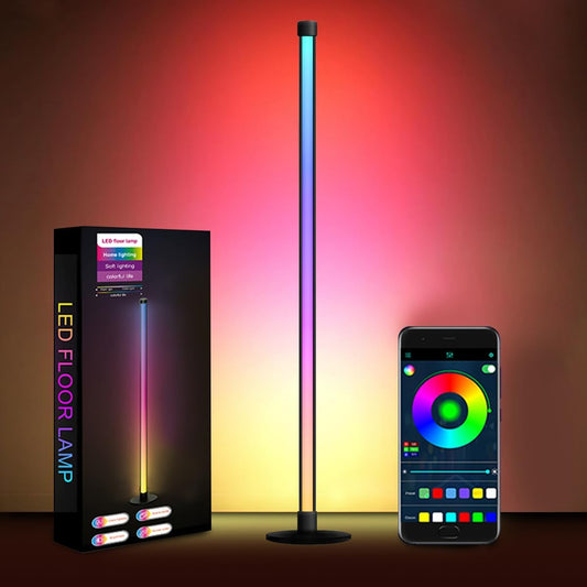 Skiennix RGB Floor Lamp - Smart LED Corner Lamp with App & Remote Control | 16 Million Colors, Music Sync, 47” H