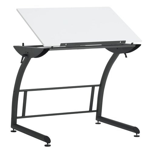 SD STUDIO DESIGNS Triflex Drawing Table, Sit to Stand Up Adjustable Office Home Computer Desk, 35.25" W X 23.5" D, Charcoal Black/White