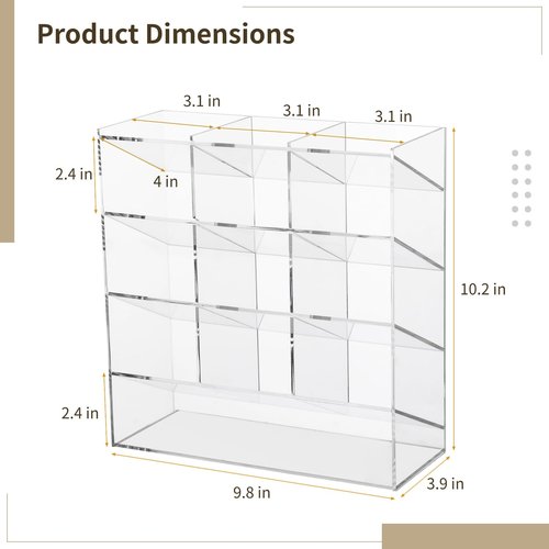 OMISTAR Acrylic Marker Organizer Pencil Holders for Desk Acrylic Vertical Marker Organizer, Acrylic Pen Holder, Clear Large Stationary Pencil Holder for Desk, Art Supply Storage Container