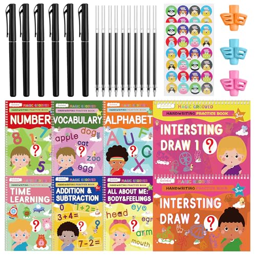 Golinkid Magic Grooved Handwriting Practice Set for Kids Ages 3-10