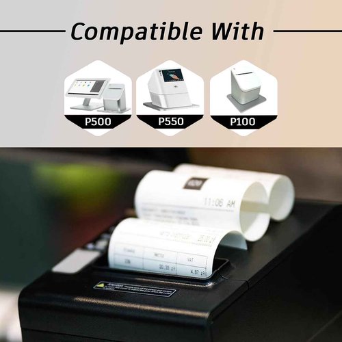 BAM POS 3 1/8 x 190 Thermal Paper Rolls - Large Receipt Roll - Compatible with Clover Stations, P100, P550, SCP700, Square Stations (30 Rolls Per Case)