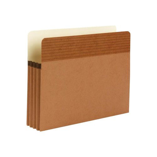 Smead Easy Grip® File Pocket, Straight-Cut Tab, 3-1/2" Expansion, Letter Size, Redrope, 25 per Box (73208)