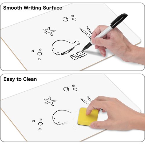 BainGesk Small White Board, 32 Pack Dry Erase Board, 9"×12" Mini White Board Double Sided for Students, Whiteboard Bulk with 32 Markers, 32 Erasers, Office Supplies, Classroom Must Haves
