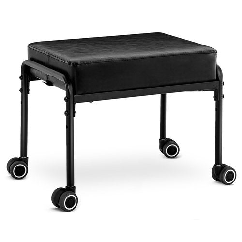 WUDOYO Low Stool with Rubber Wheels Wide Seat for Adult Adjustable Height for Kids