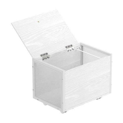 Small File Cabinet on Wheels, Rolling File Organizer for Letter & Legal Size, White File Cabinet with Lid, Wooden Decorative File Box Under Desk for Home Office