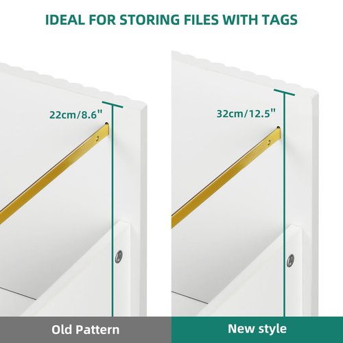 YITAHOME 2 Drawer File Cabinet, Lateral Filing Cabinet for Home Office, White and Gold
