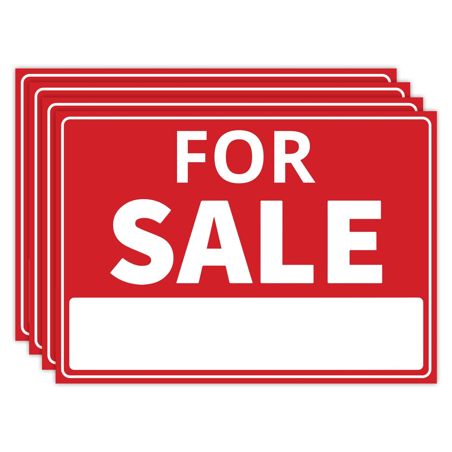 4PC For Sale Sign Car, 14 Inches by 10 Inches - 20 mil Polystyrene Plastic - Car For Sale Signs For Vehicles Window Boat