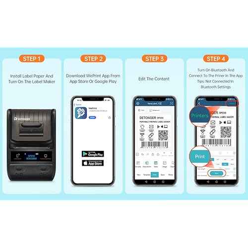 DP23 Label Maker, Bluetooth Portable Thermal Printer Sticker Printer for Home Office Organization Clothing Jewelry Retail Barcode Sticker Maker Machine with 2'' x1.18'' Labels-200pcs/Roll