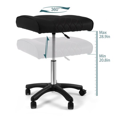 Frassie Footrest Stool Under Desk Mobile Gaming Foot Stool, Multi-use Height Adjustable Rolling Swivel Stool Heavy Duty Ergonomic Foot Stool with Wheels